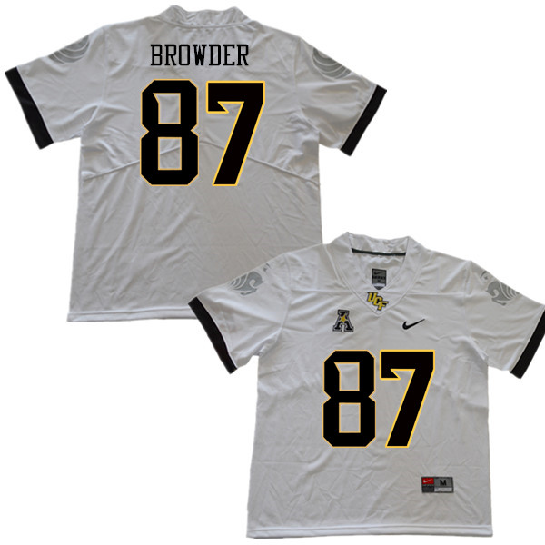 Men #87 Charlie Browder UCF Knights College Football Jerseys Sale-White